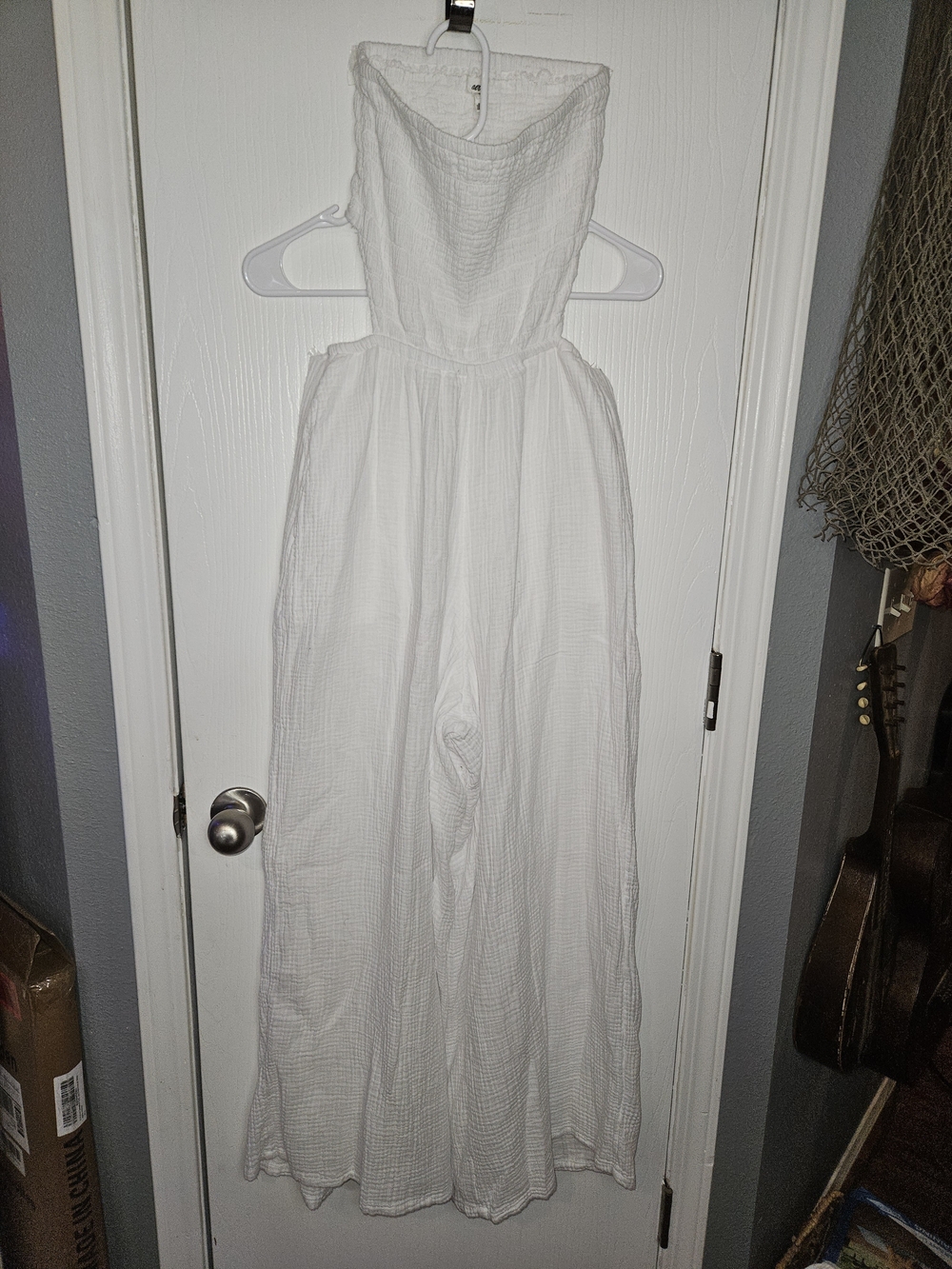 Aerie White One Piece Tube Top Long Wide Pants - Women